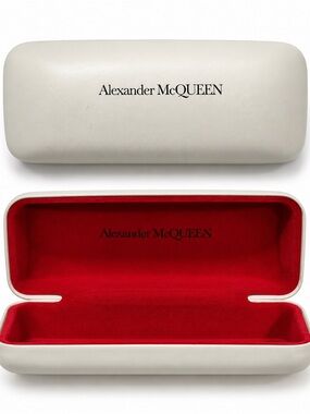 Alexander McQueen Ivory Red Hard Eyeglasses Sunglasses Case